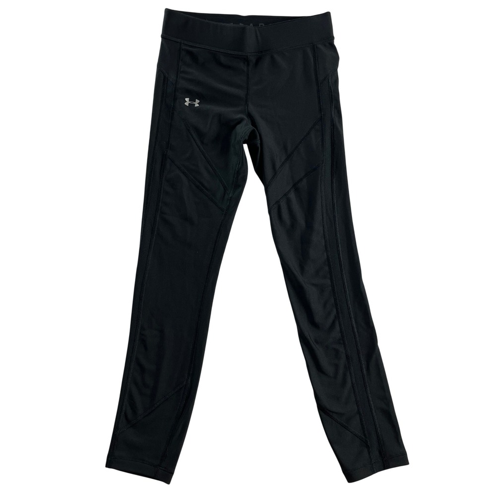 Under Armour HeatGear Black Compression Crop Leggings Women's Small Mesh